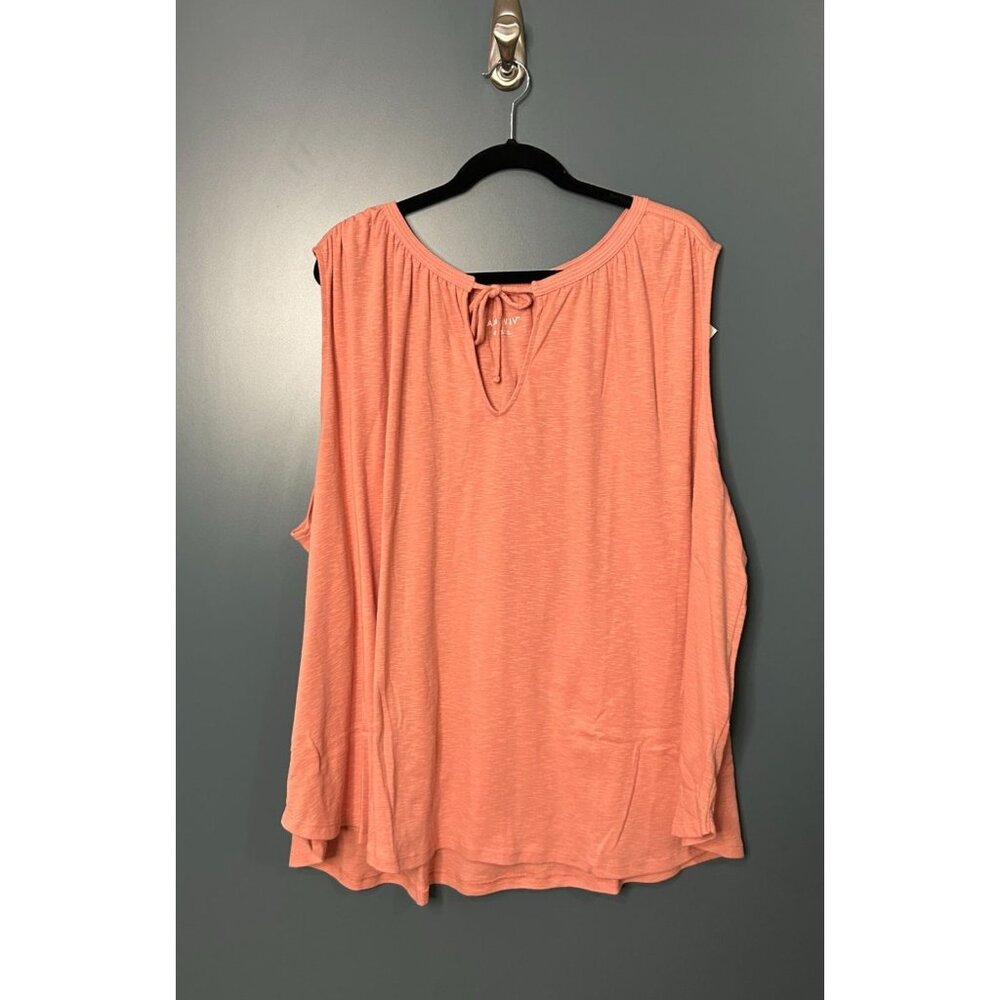 NWT Women's V-Neck Swing Blouse - Ava & Viv Pink 4X